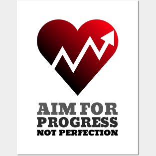 Workout Motivation | Aim for progress not perfection Posters and Art